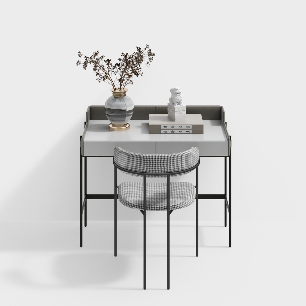 Nuova Combinazione Scrivania e Sedia in Stile Cinese