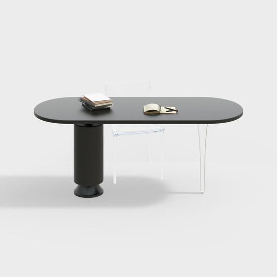 Sleek Low-Poly Office Desk 3D model