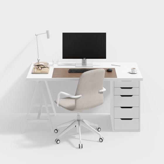 Modern Desk and Chair Combination 3D Model