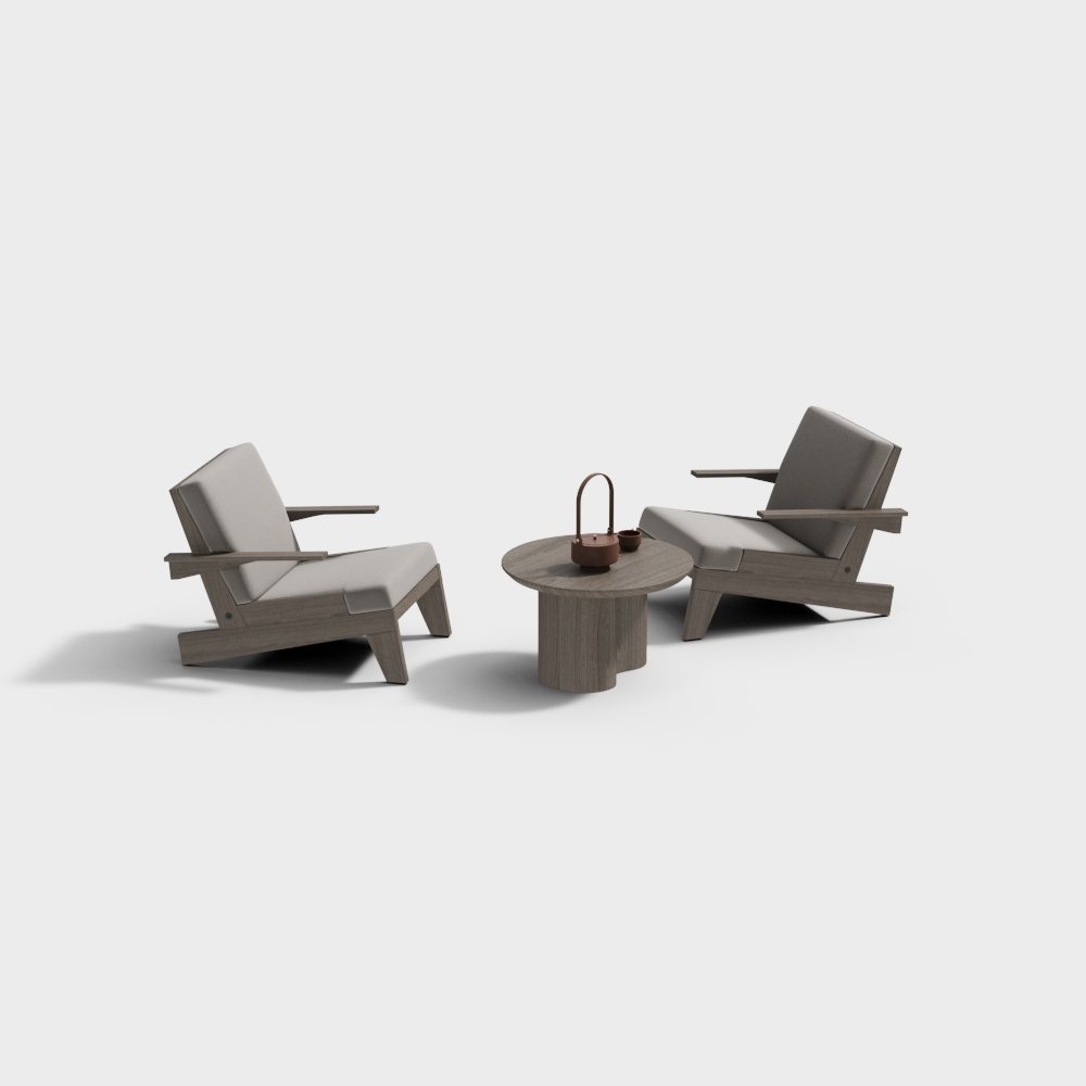 Combinazione Informale di Tavolo e Sedia Wabi-Sabi