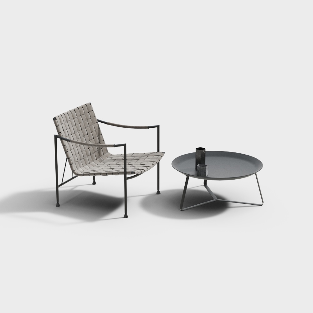 モダンでカジュアルなテーブルと椅子のセット