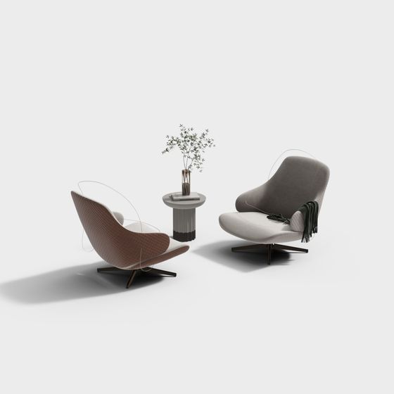 Streamlined Sofa 3D model for Modern Interiors