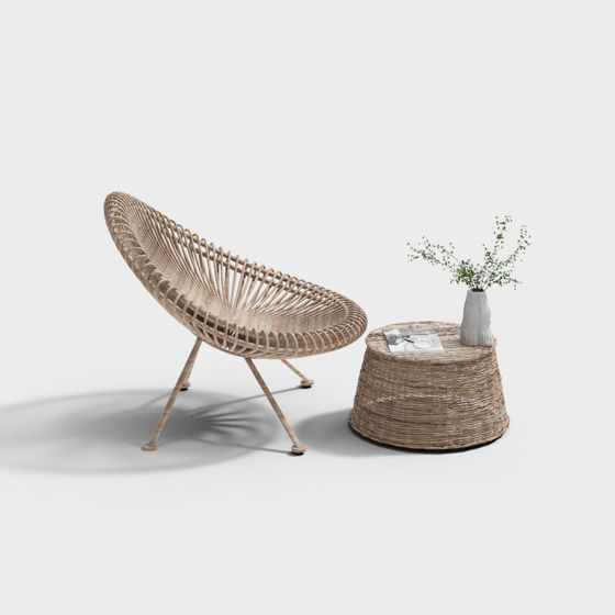 Ghế và bàn giản dị hiện đại