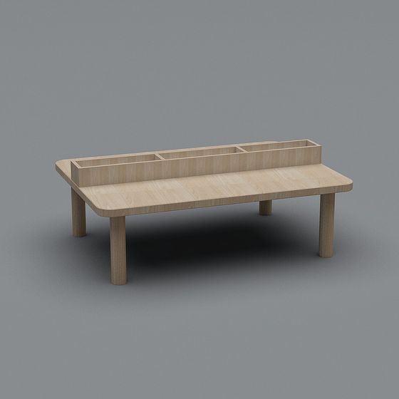 Elegant Wooden Storage Coffee Table 3D model