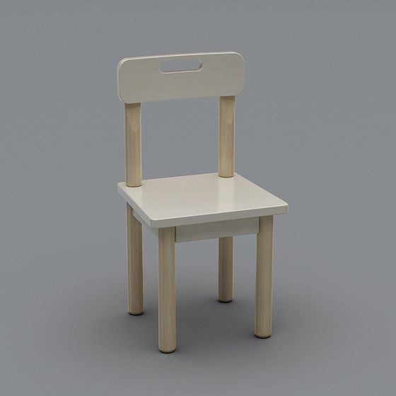 Wooden Children Chair 3D model