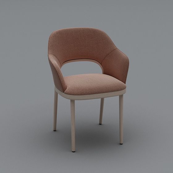 Elegant Curved Chair 3D model