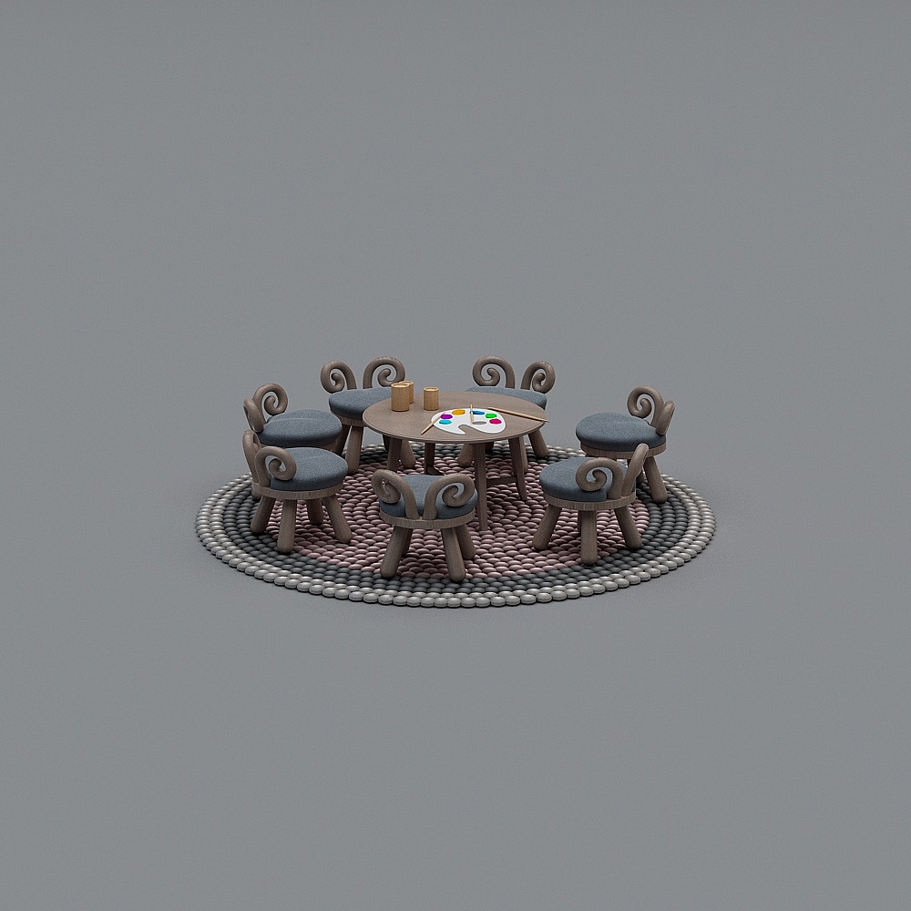 Small tables and chairs in the children's room