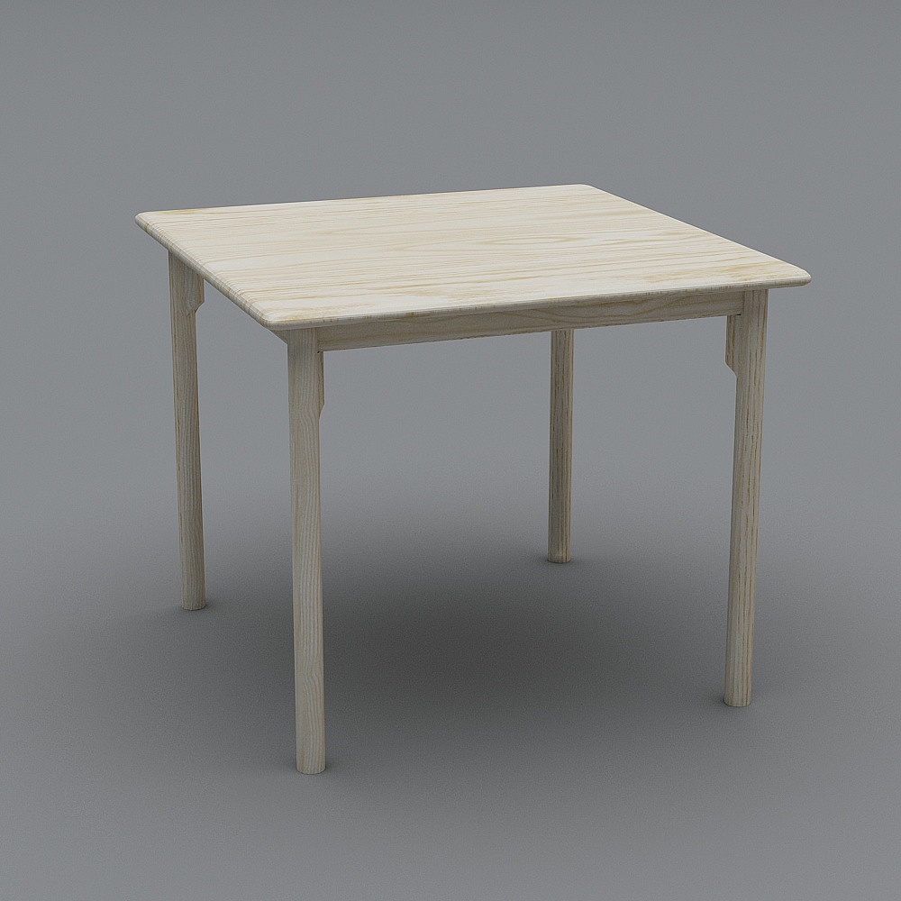Stylish Low-Poly Wooden Table 3D model