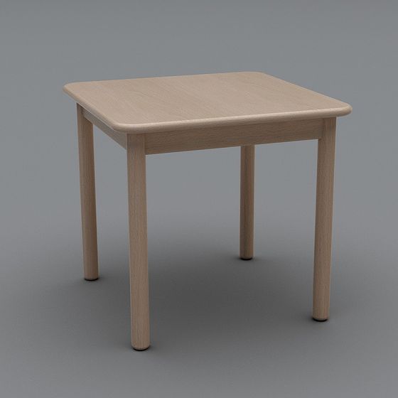 Wooden Side Table 3D model