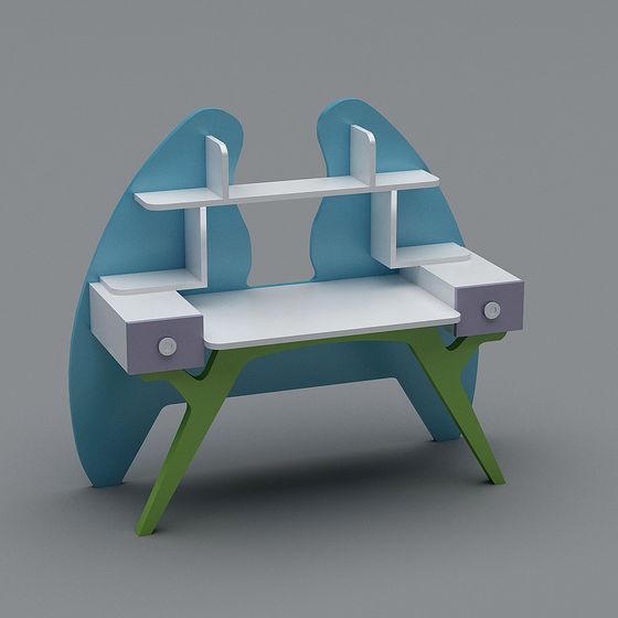 Futuristic Desk 3D model in Low Poly Style