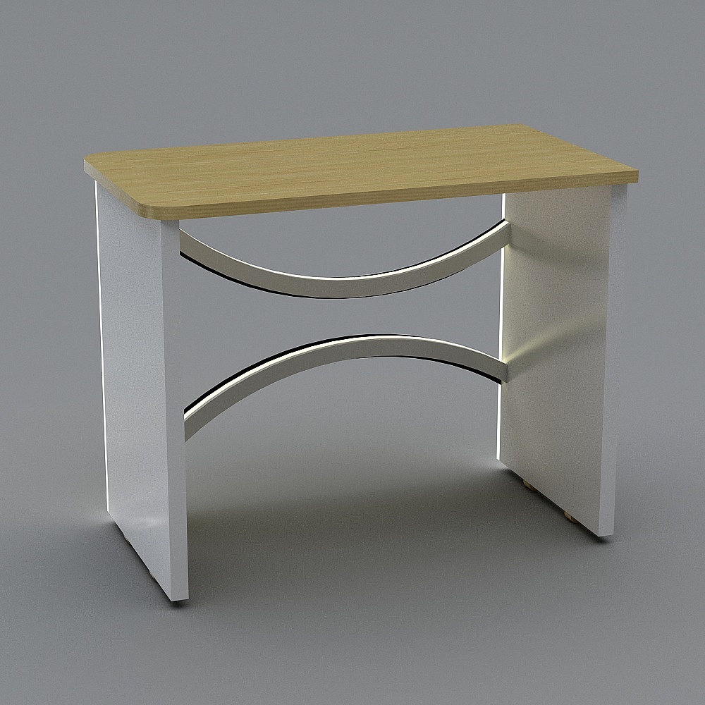 Elegant Curved Table 3D model for Modern Interiors
