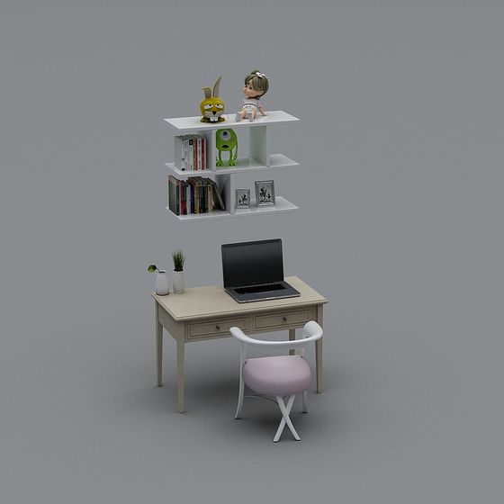 Warm Study 3D model for Modern Aesthetics