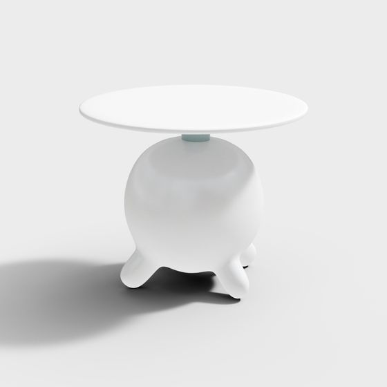 Sleek Low-Poly Round Table 3D model