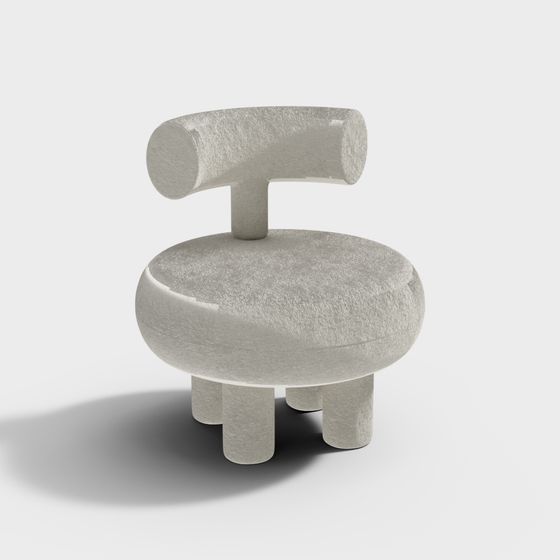 Stylish Concrete Lounge Chair 3D model for Modern Interiors
