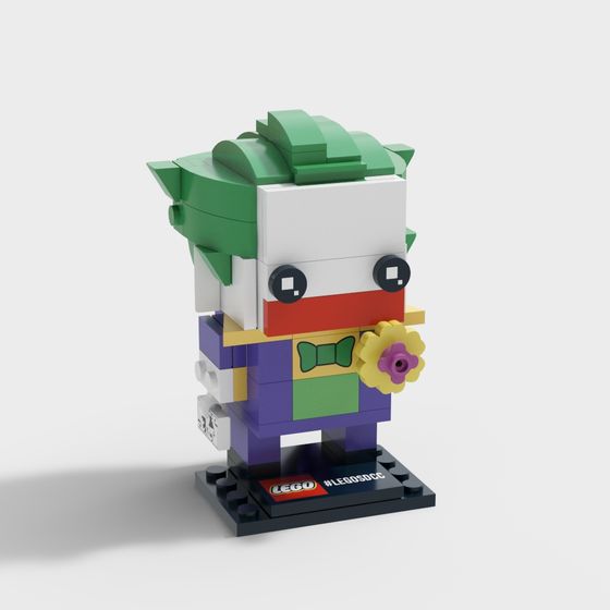 Colorful LEGO Joker 3D model