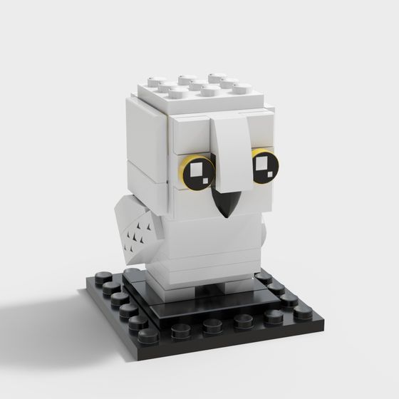Block Owl 3D model for Creative Projects