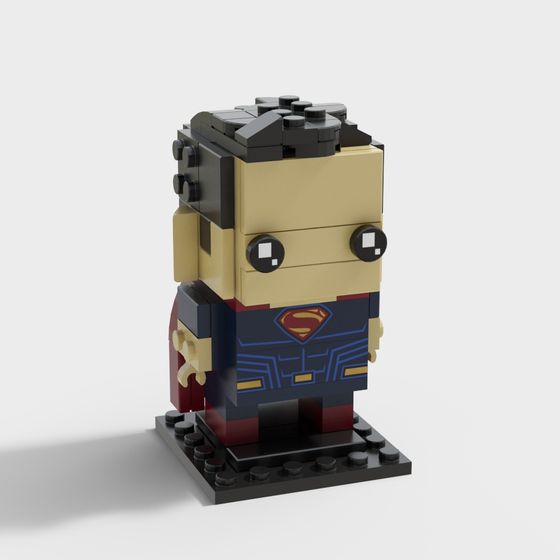 Brickman Superman 3D Model for Creative Projects