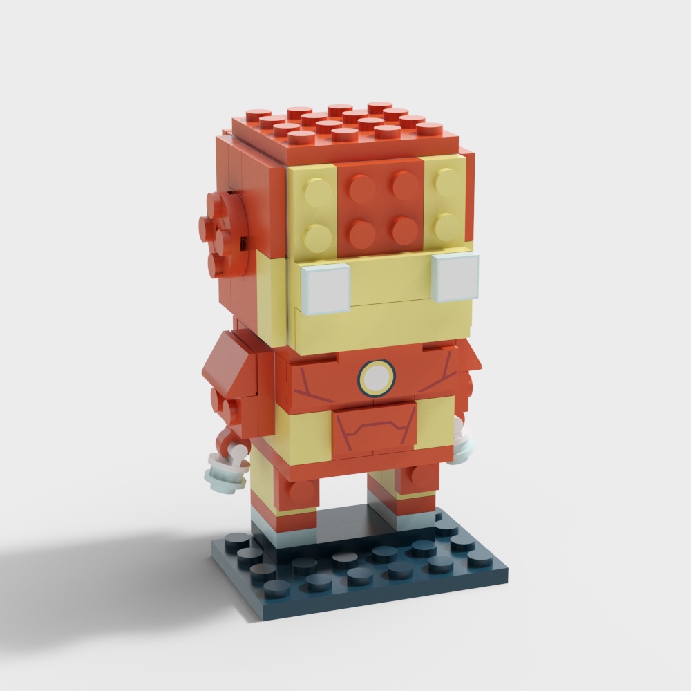 LEGO Iron Man 3D Model with Unique Low-Poly Design