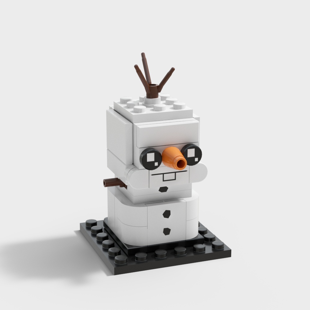 Playful Low-Polygon Snowman 3D model