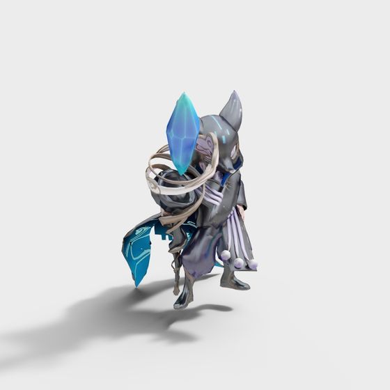 Ghost Fox Low Poly 3D Model