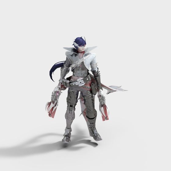 Futuristic Knight Low Poly 3D Model