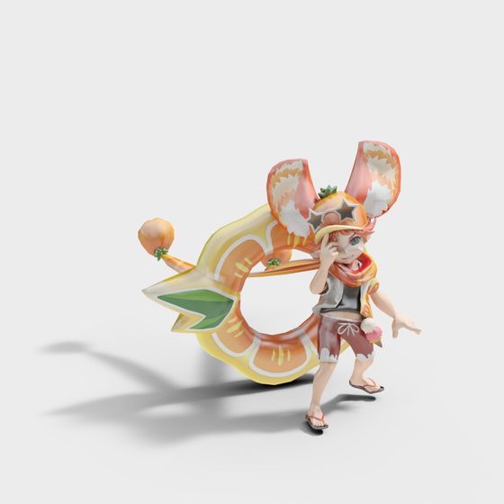 Vibrant Summer Girl 3D Model