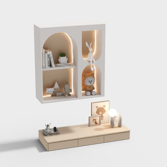 Cozy Corner 3D model in Low Poly Style