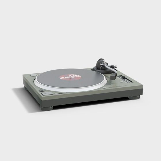 Vintage Vinyl Record Player 3D model