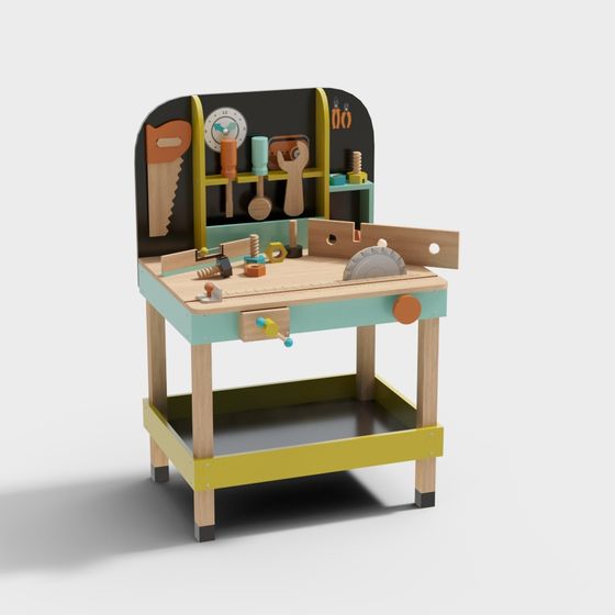 Colorful Children’s Workbench 3D model