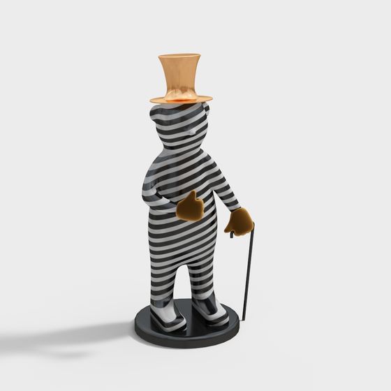 Prisoner Gentleman Low Poly 3D model