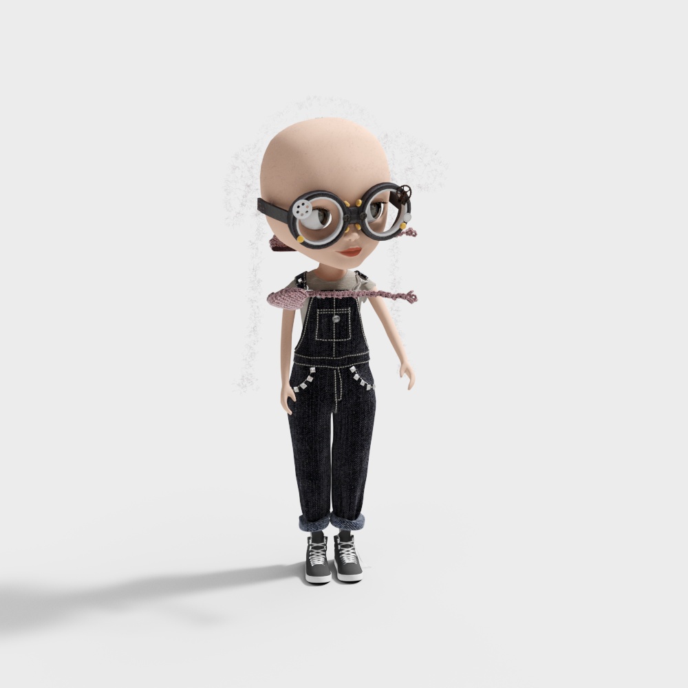 Charming 3D Model of a Little Artist