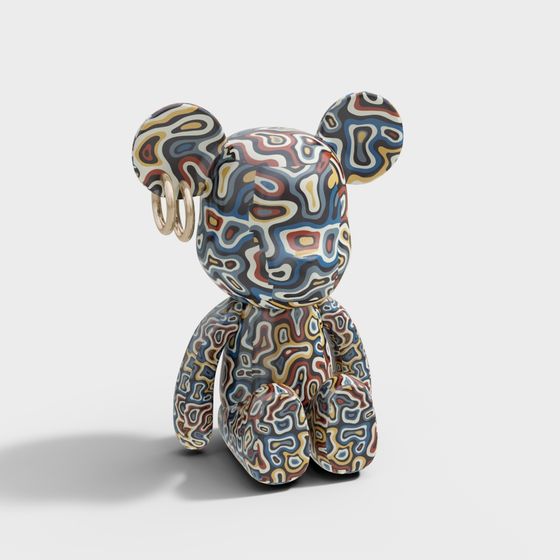 Vibrant Abstract Bear 3D model for Creative Projects