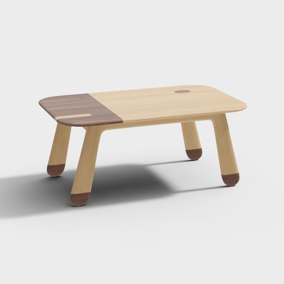 Stylish Wooden Coffee Table 3D Model