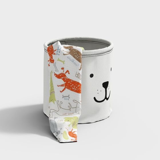 Delightful Puppy Toy Bucket 3D model for Kids