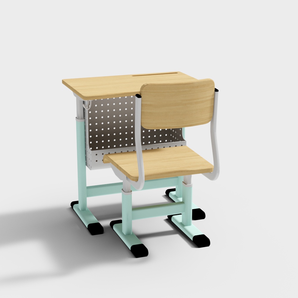 Modern School Desk and Chair 3D model
