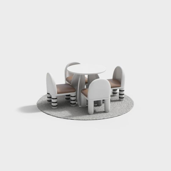 Stylish Children’s Table and Chair Set 3D model for Creative Spaces