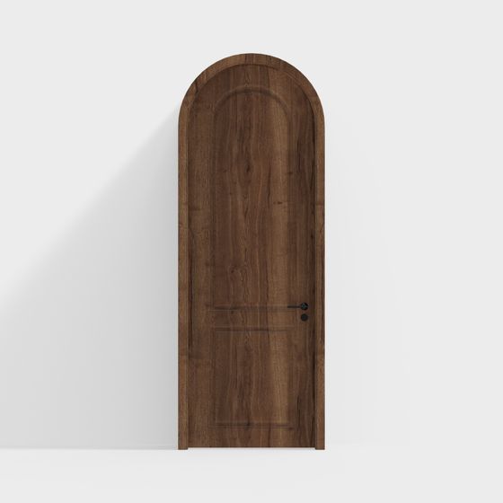 Arch Wooden Door 3D model with High Detail