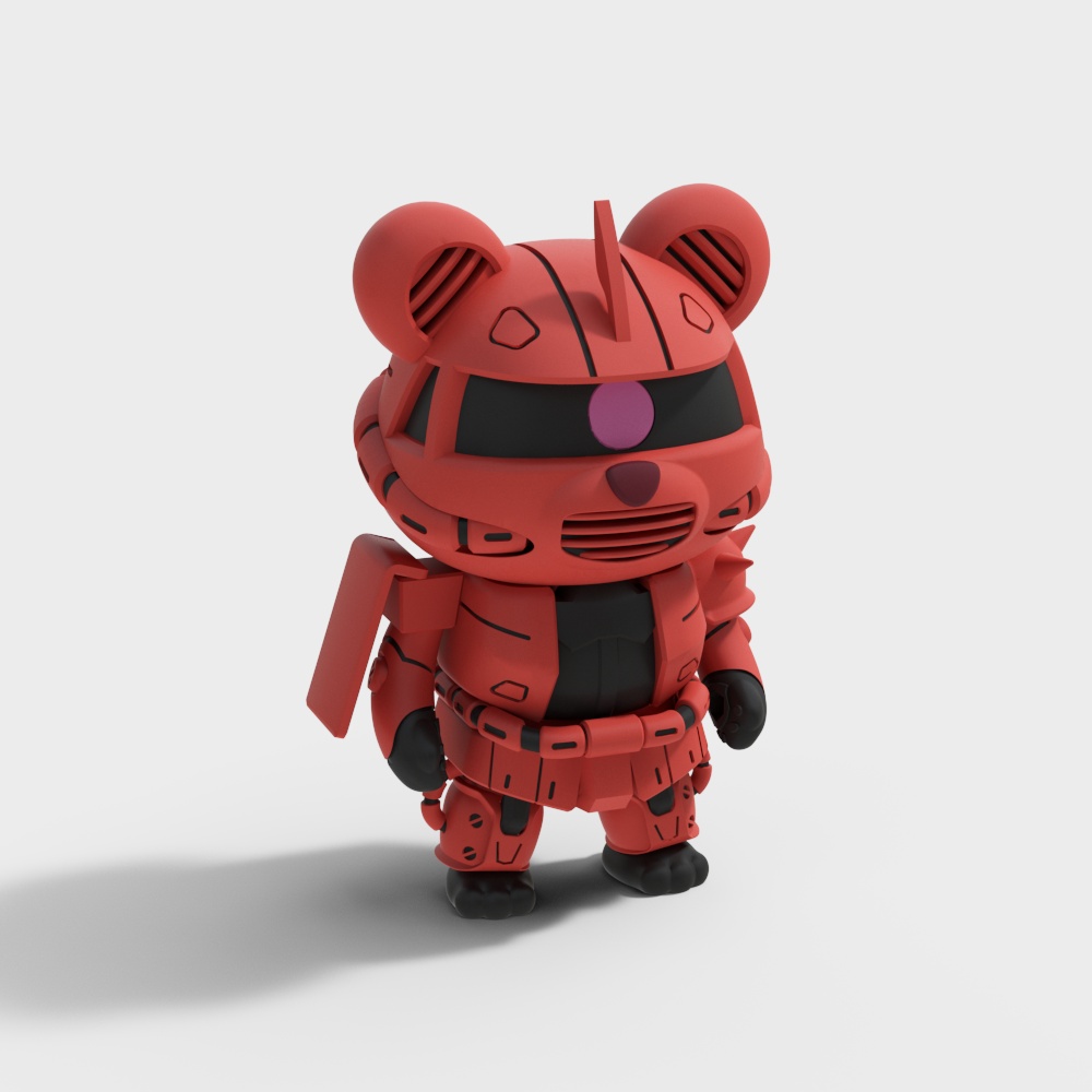 CyberBear 3D Model - Fusion of Reality and Low-Poly Art