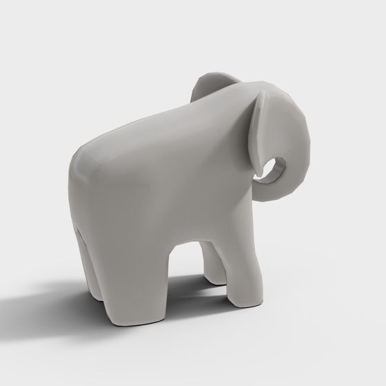 Charming Low-Poly 3D Elephant Model