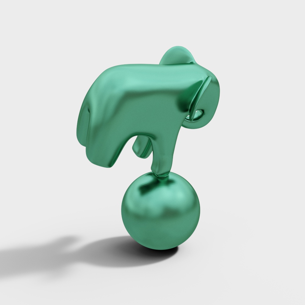 Balancing Elephant Low-Poly 3D Model