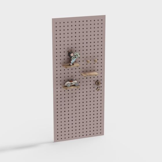 Low Polygon Pegboard Wall Organizer 3D model