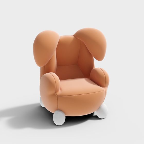 Charming Low-Polygon Armchair 3D model