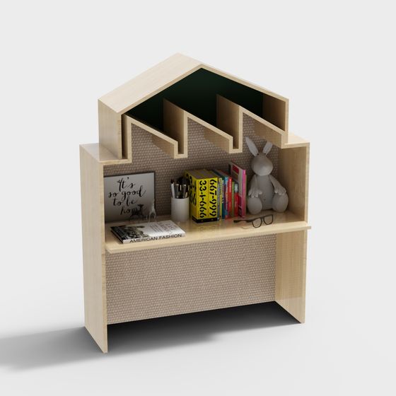 Stylish Low-Polygon Bookshelf 3D model for Modern Interiors