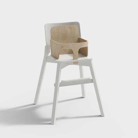 Chic Wooden High Stool 3D model for Modern Spaces