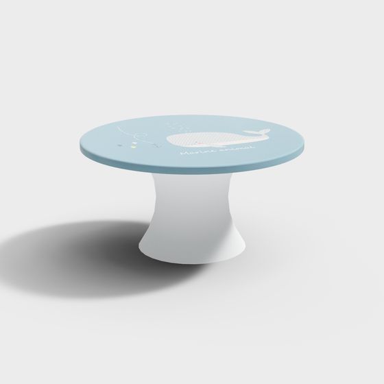Whimsical Blue Whale Cake Plate 3D model