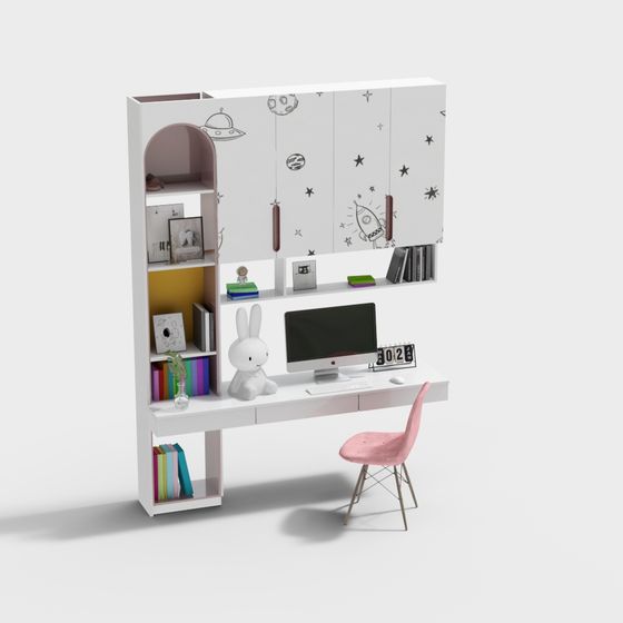 Dream Desk 3D model - Modern and Playful Design