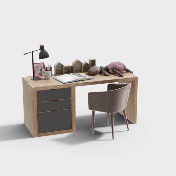 Cozy Study Room 3D model