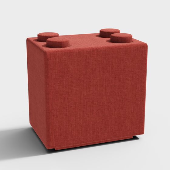 Unique Block Sofa 3D model with Low Poly Style