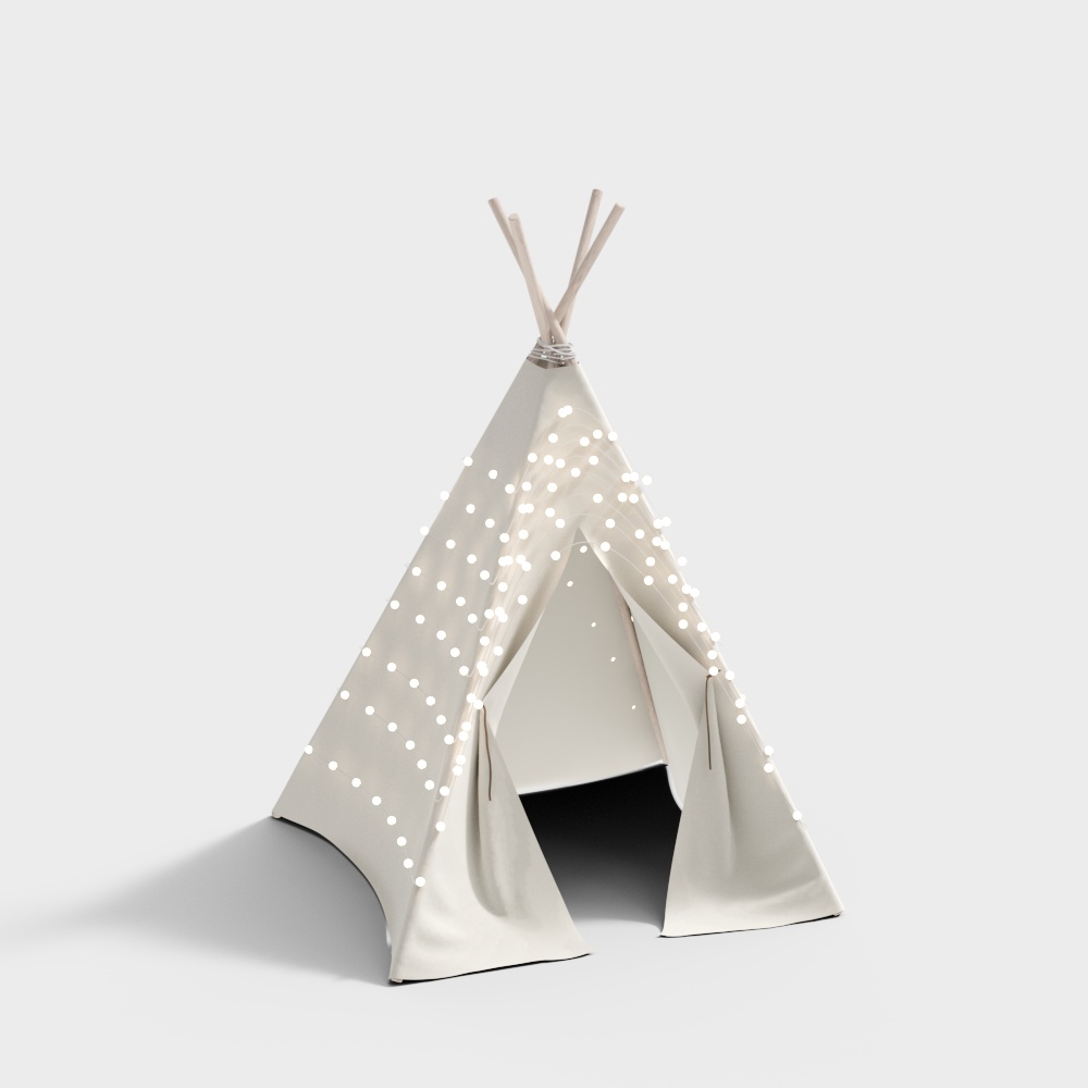 Dreamy Teepee 3D Model – Whimsical Low-Poly Design