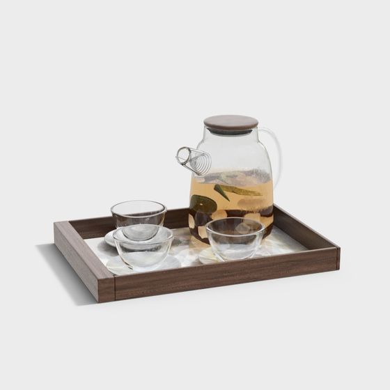 Elegant 3D Teapot Set Model for Cozy Spaces